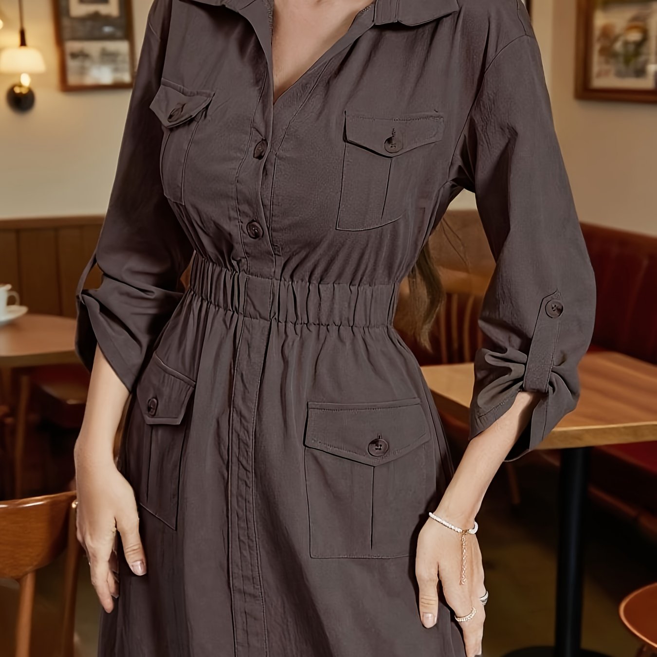 Marleen | Elegante Lange Jurk Met Knoopsluiting