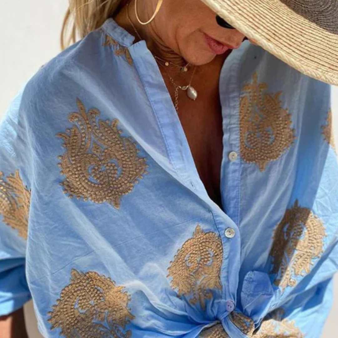 Julia | Boho-Geïnspireerde Linnen Kropblouse