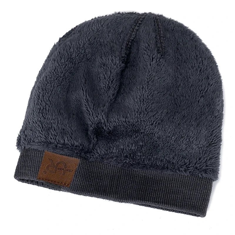 Unisex URGENTMAN Labal Winterhoeden Effen kleur gebreide mutsen voor mannen en vrouwen Beanie Cap Outdoor Voeg bontvoering toe Warme sporthoeden