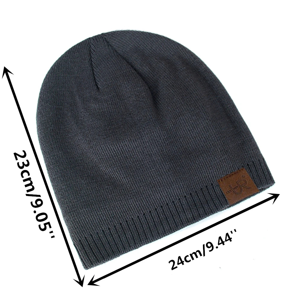 Unisex URGENTMAN Labal Winterhoeden Effen kleur gebreide mutsen voor mannen en vrouwen Beanie Cap Outdoor Voeg bontvoering toe Warme sporthoeden