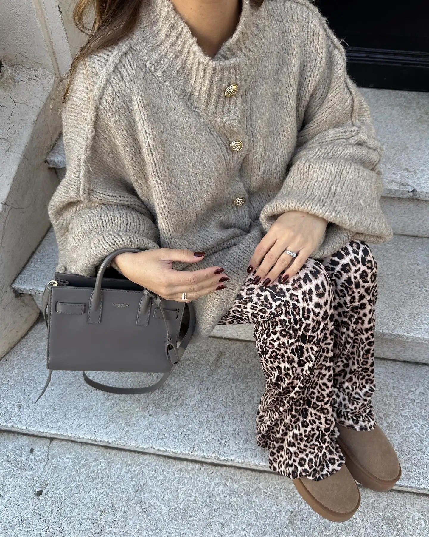 Diny | Gebreid Cardigan met Knopen