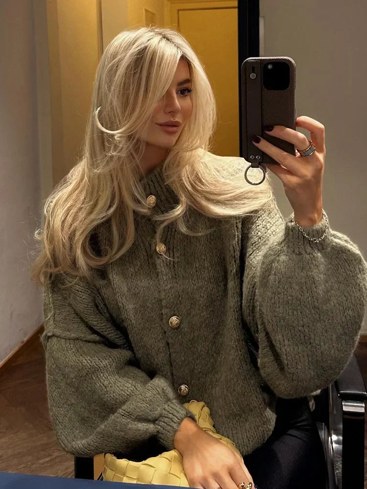 Diny | Gebreid Cardigan met Knopen