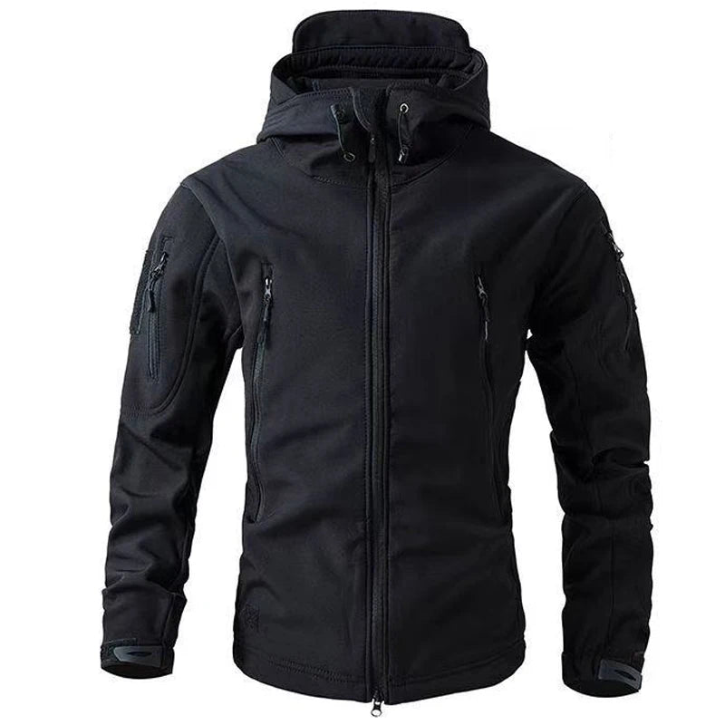 Men's Winter Softshell Waterproof Cargo Jackets Male Hoodie Coat Combat Fishing Hiking Camping Climbing Skiing Hunting Outdoor