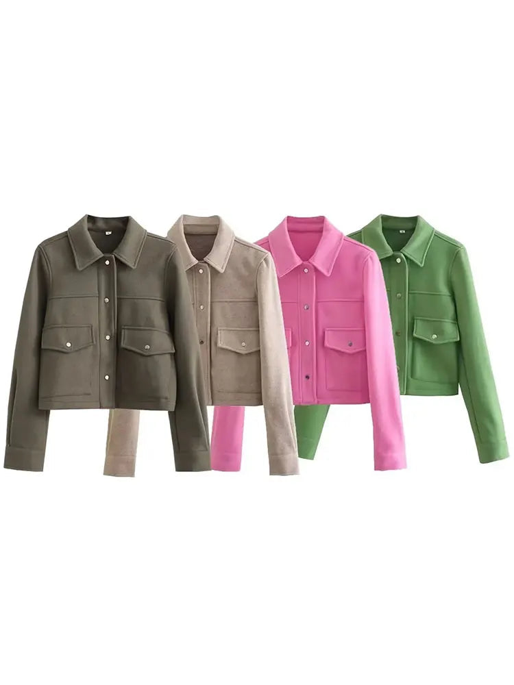 Liesbeth | Korte Wolmix Jas met Zakdetails