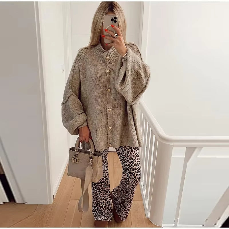 Diny | Gebreid Cardigan met Knopen