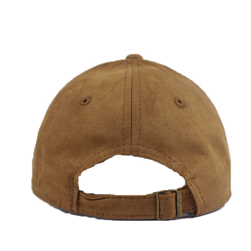 Suede Baseball Hat Solid Color Peaked Hat Black Brown Summer Sun Hat