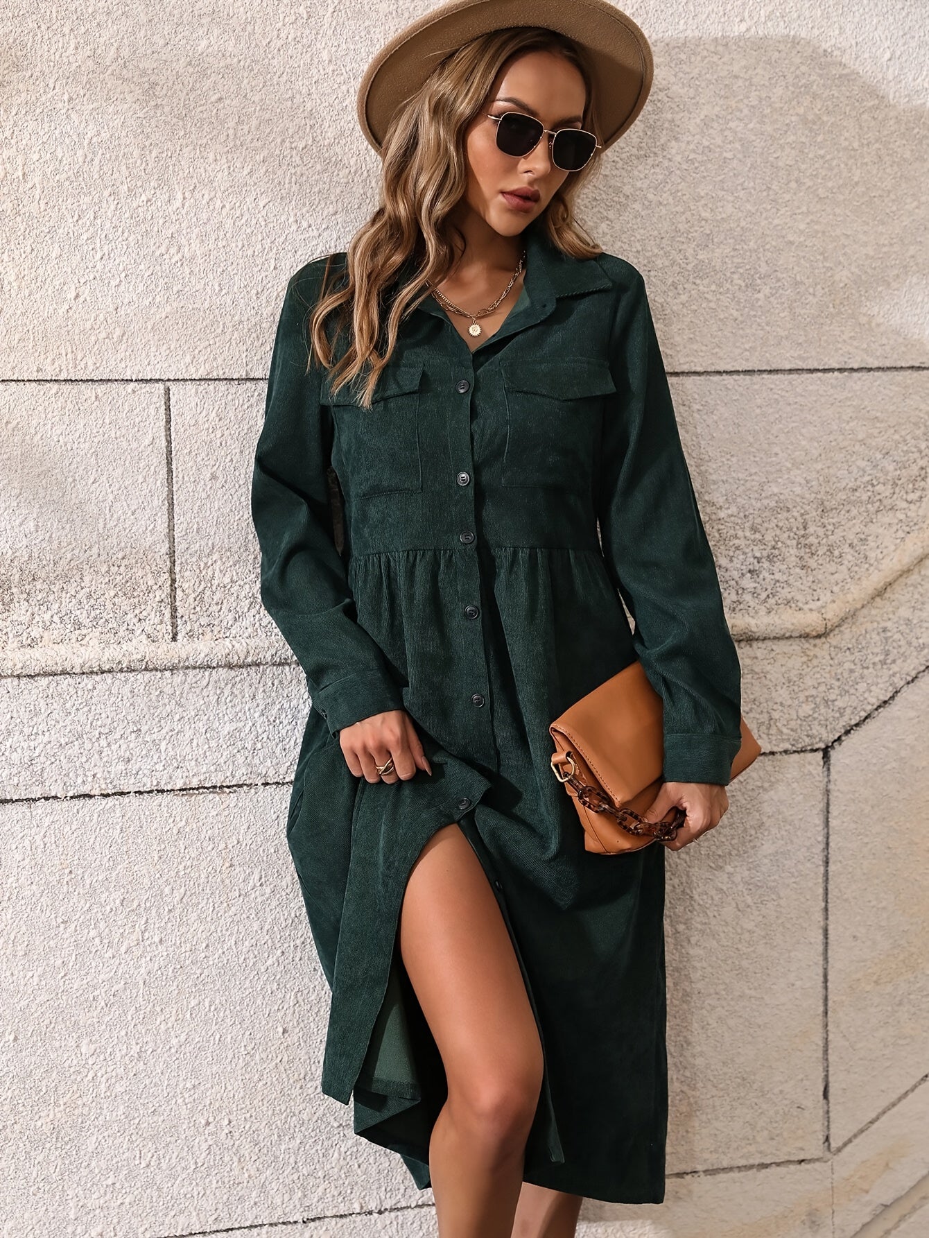 Annemieke | Effen Tuniekjurk Met Knoopsluiting