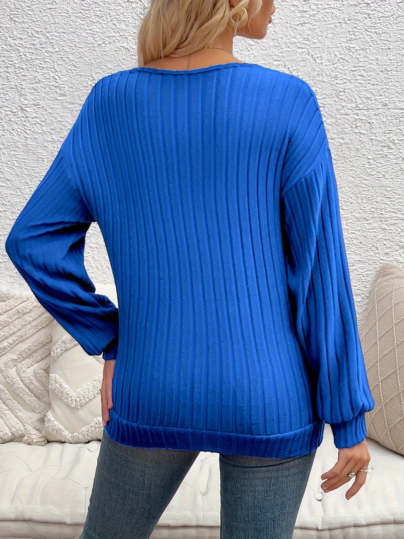 Eveline | Stijlvolle V-Hals Ribtrui