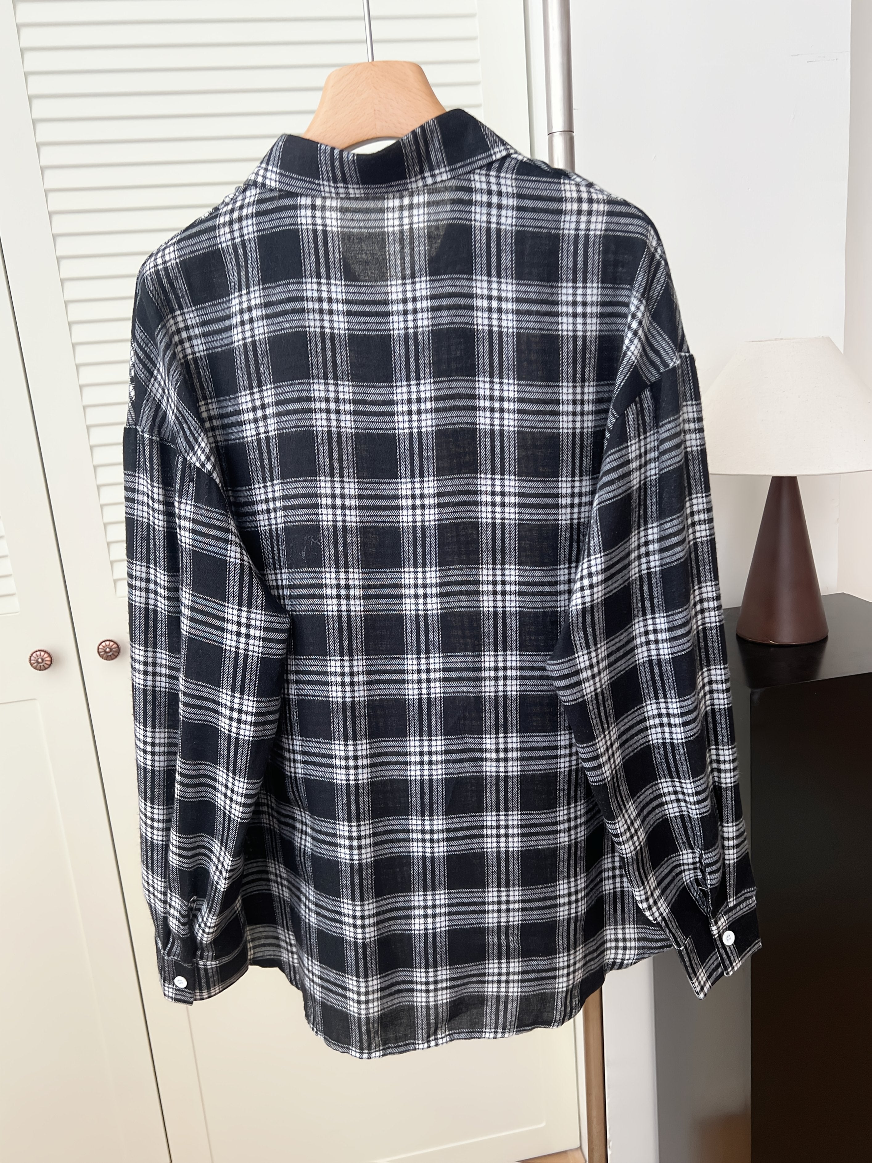 Elly | Losse Langemouw Hemd Met Ruitpatroon