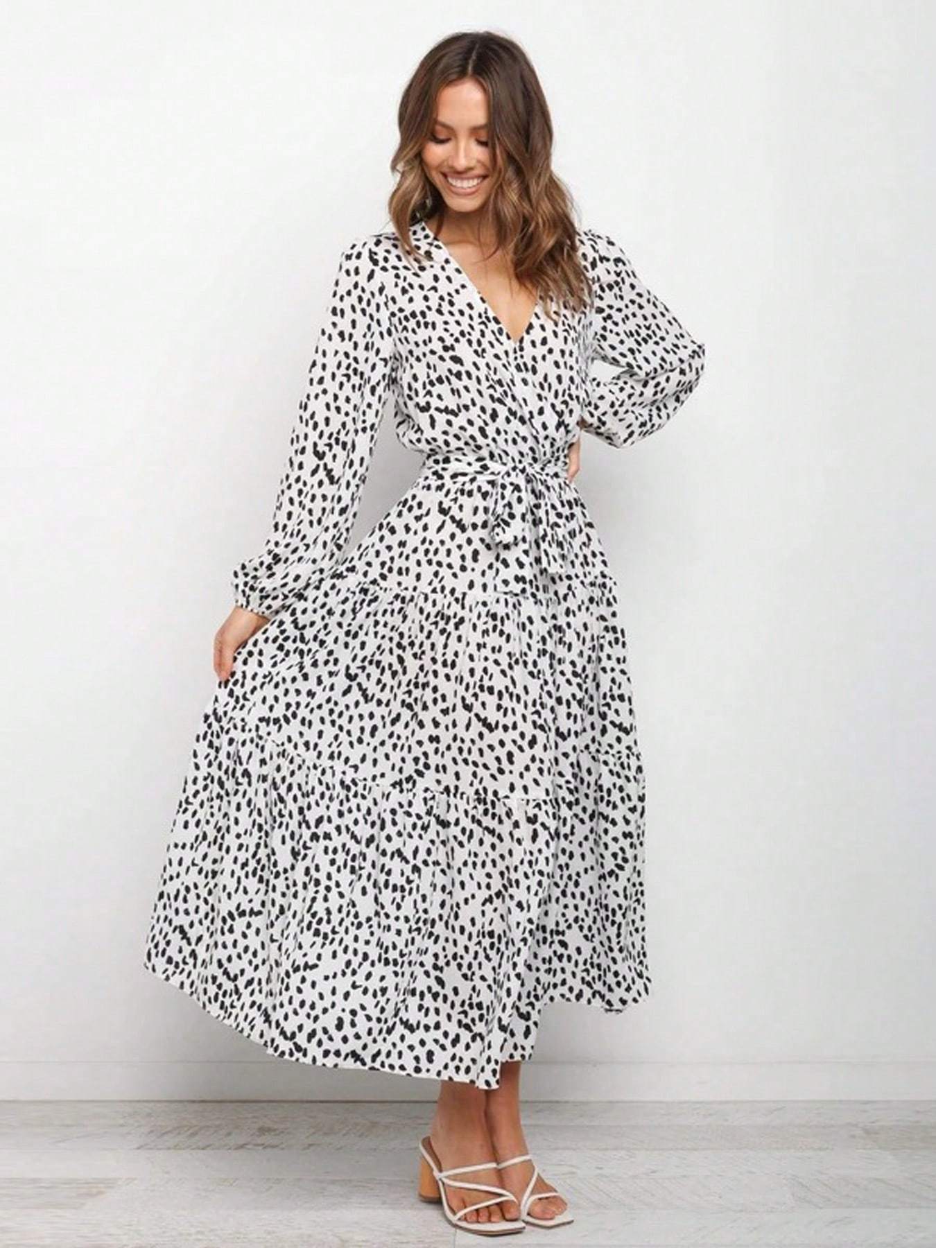 Catharina | Casual Lange Jurk Met V-Hals