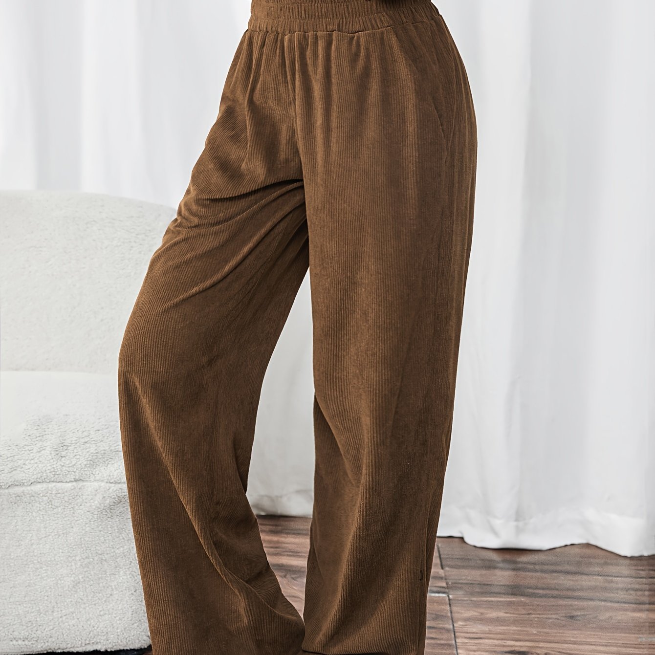 Lieve | Casual Gebreide Rechte Broek Met Zakken