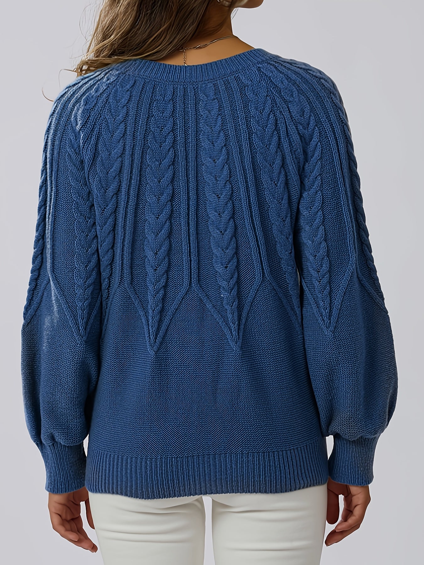 Hermina | Kabelgebreide Trui Met Ronde Hals