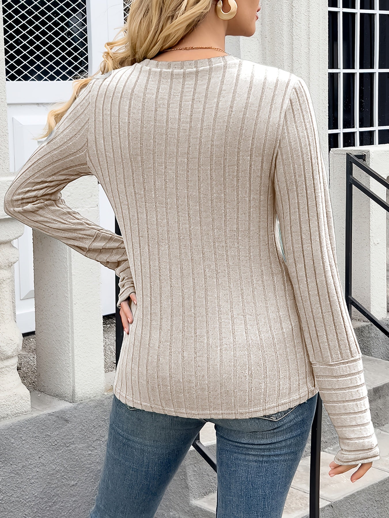 Hannelore | Geribbelde Lange Mouwen Top