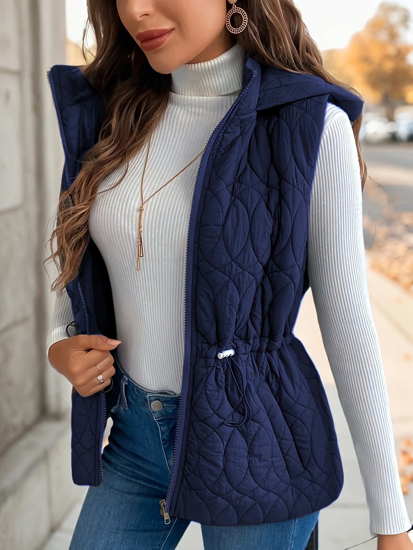 Antonia | Winter Zip Up Hooded Vest