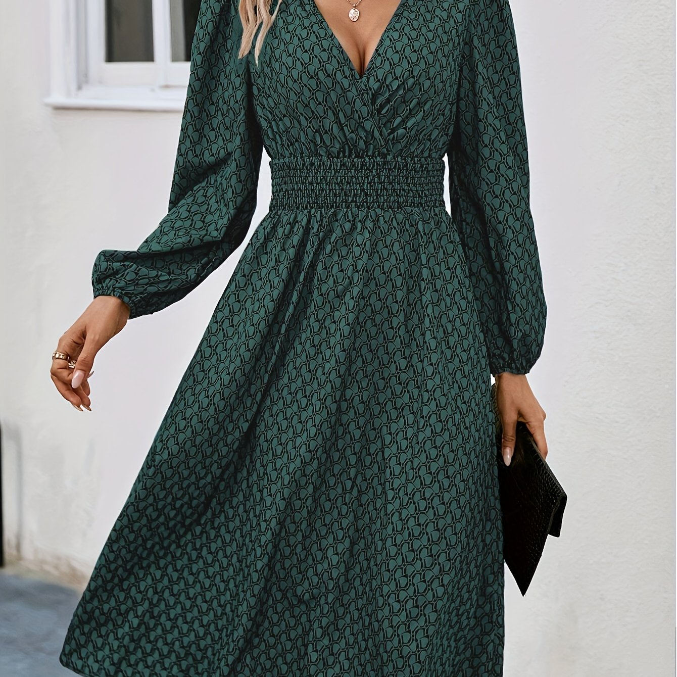 Carla | Midi Jurk Met Allover Print