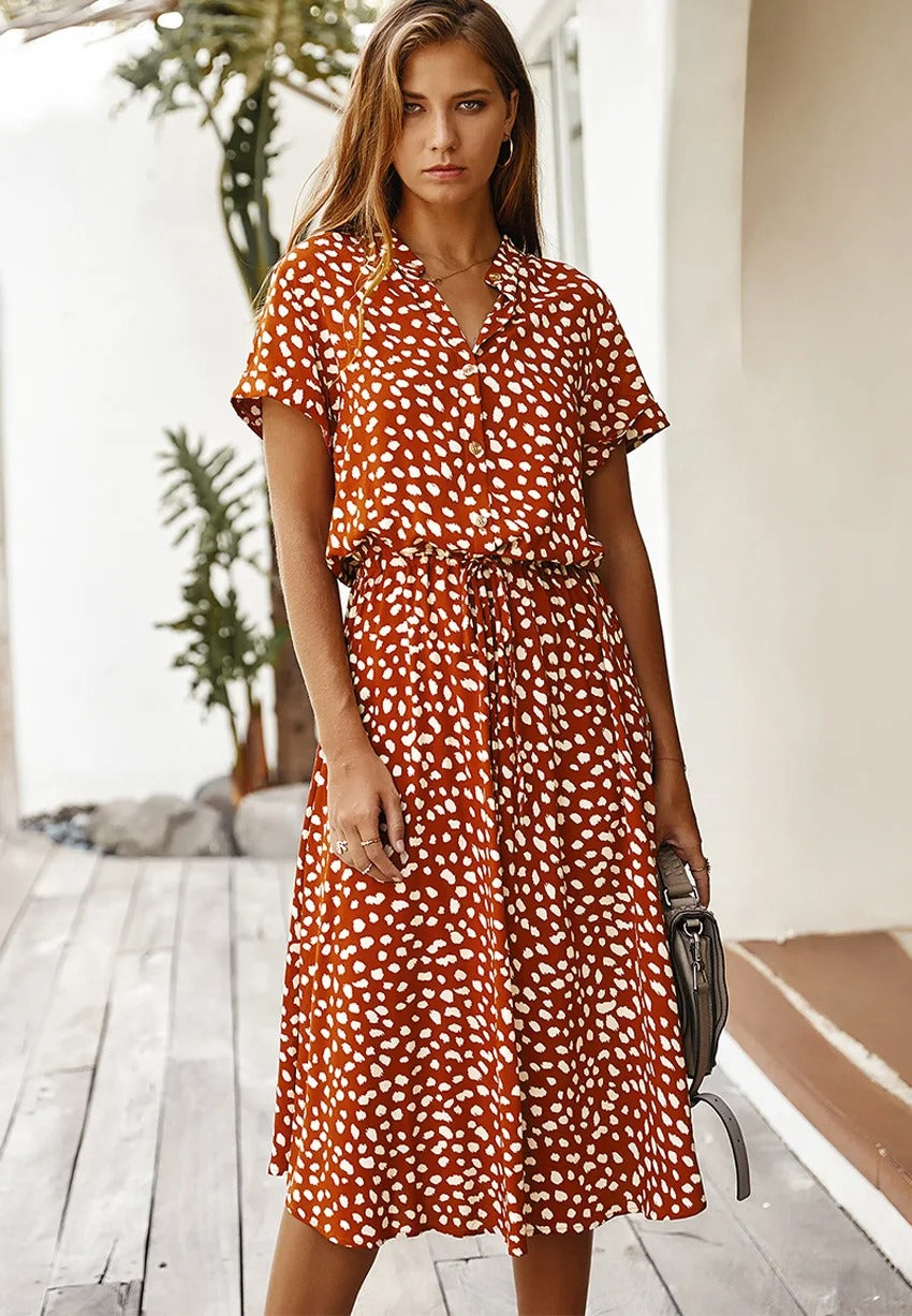 Eva | Luchtige Zomerjurk met Print