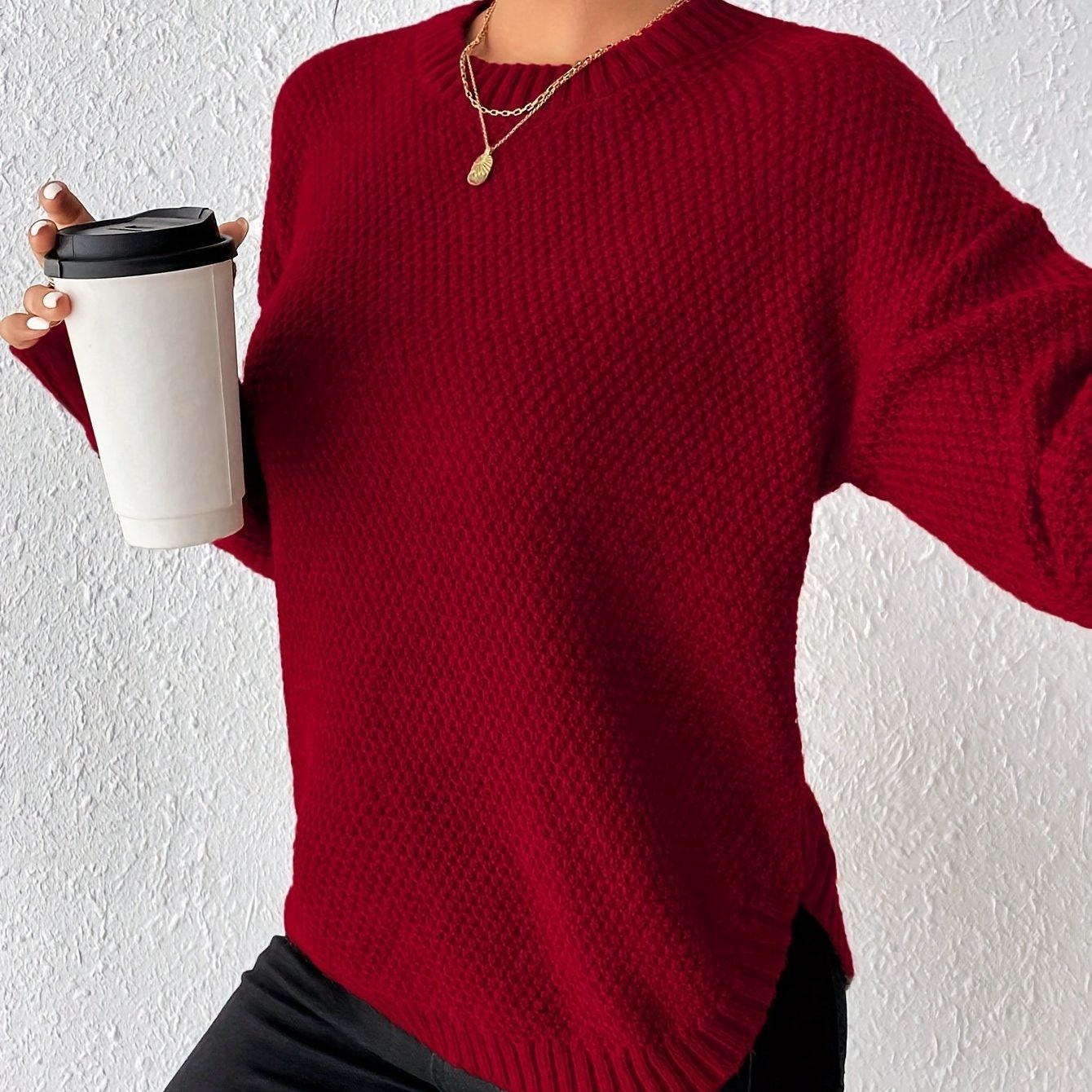 Gerrie | Elegante Gebreide Trui met Ronde Hals