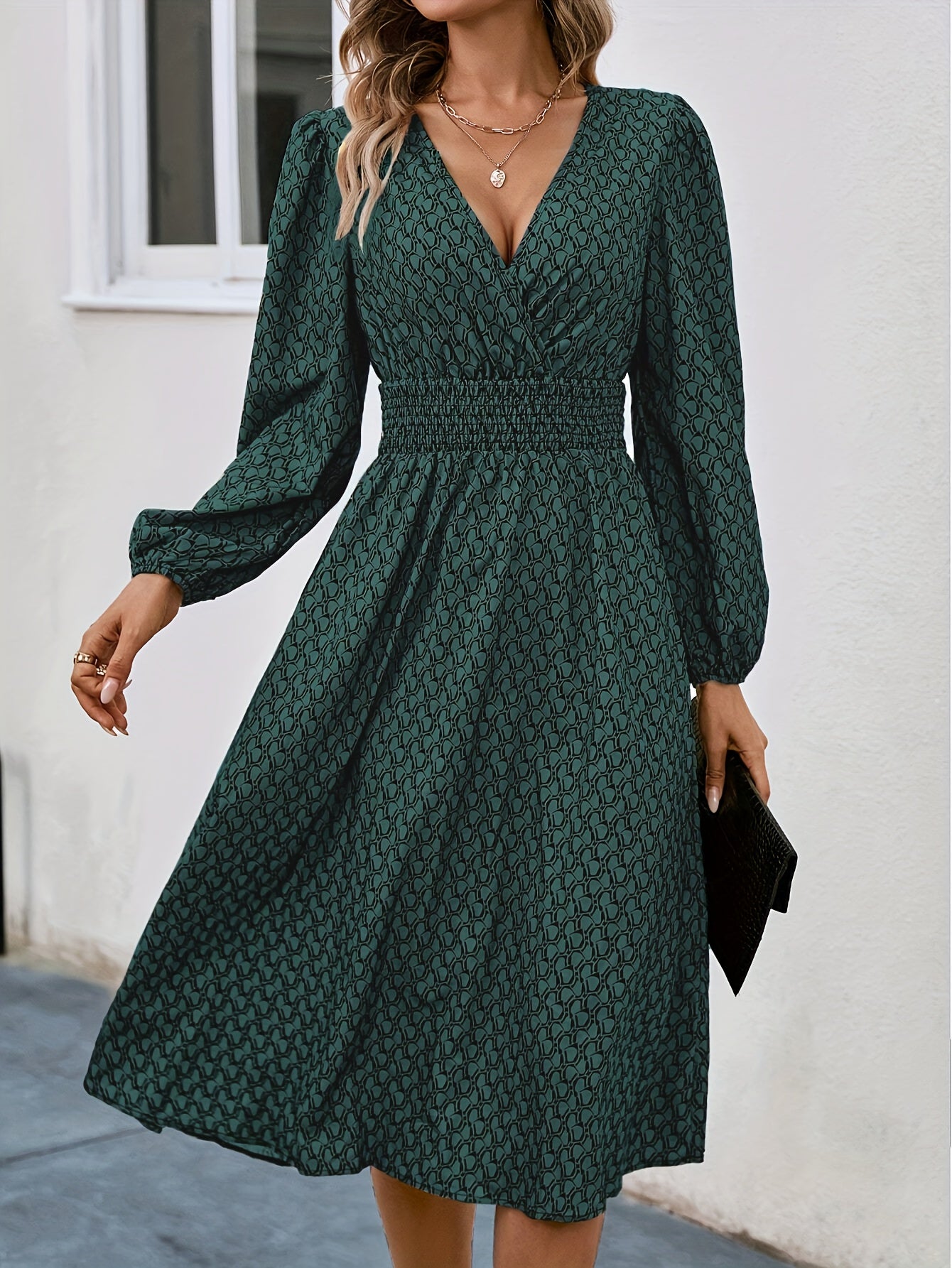 Carla | Midi Jurk Met Allover Print