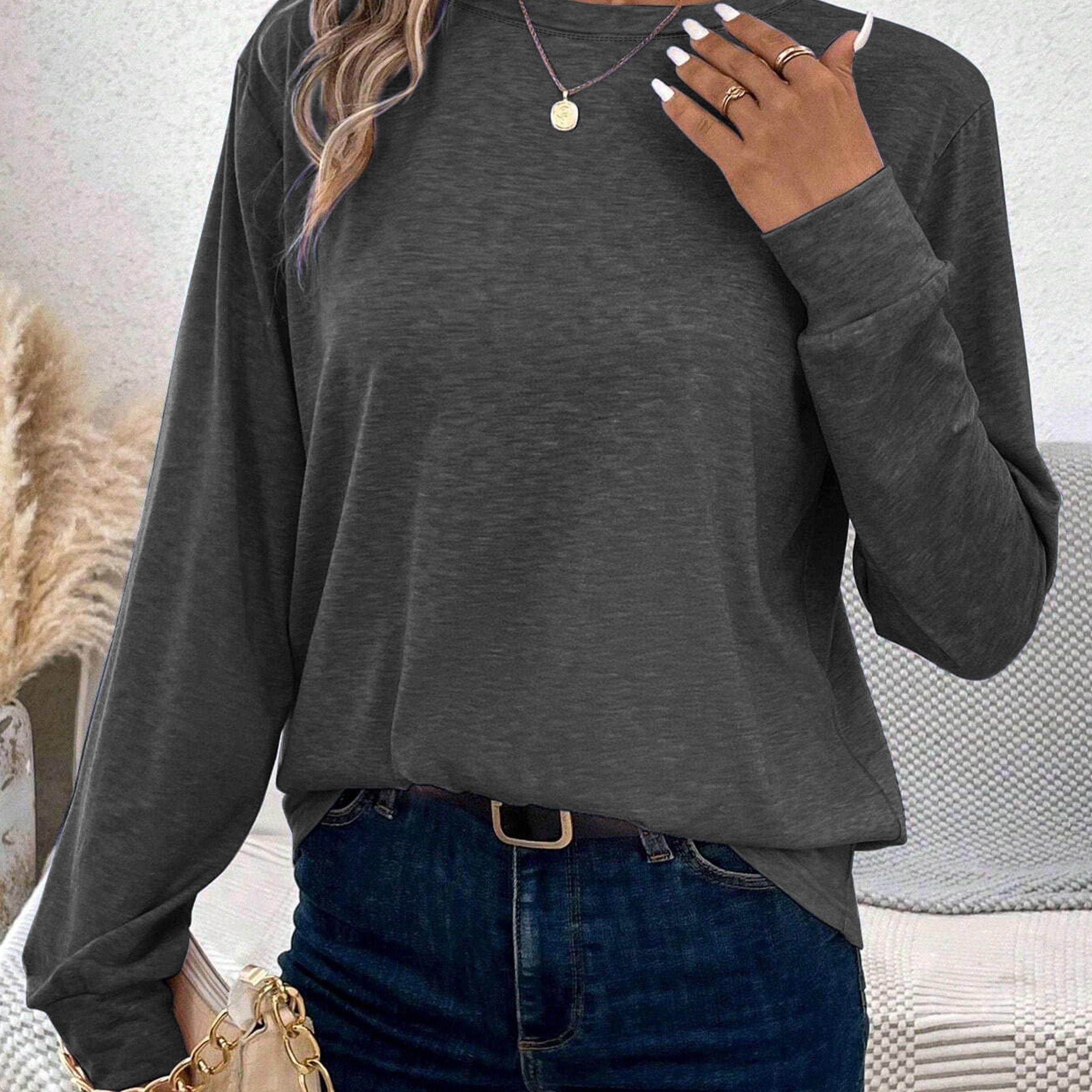 Evelien | Casual Lange Mouw Top Met Ronde Hals