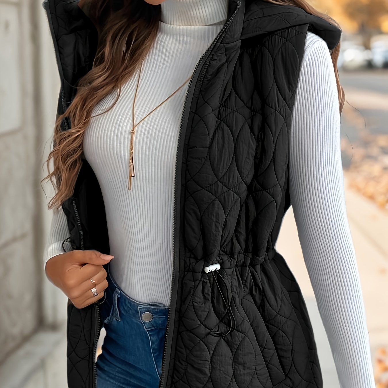 Antonia | Winter Zip Up Hooded Vest