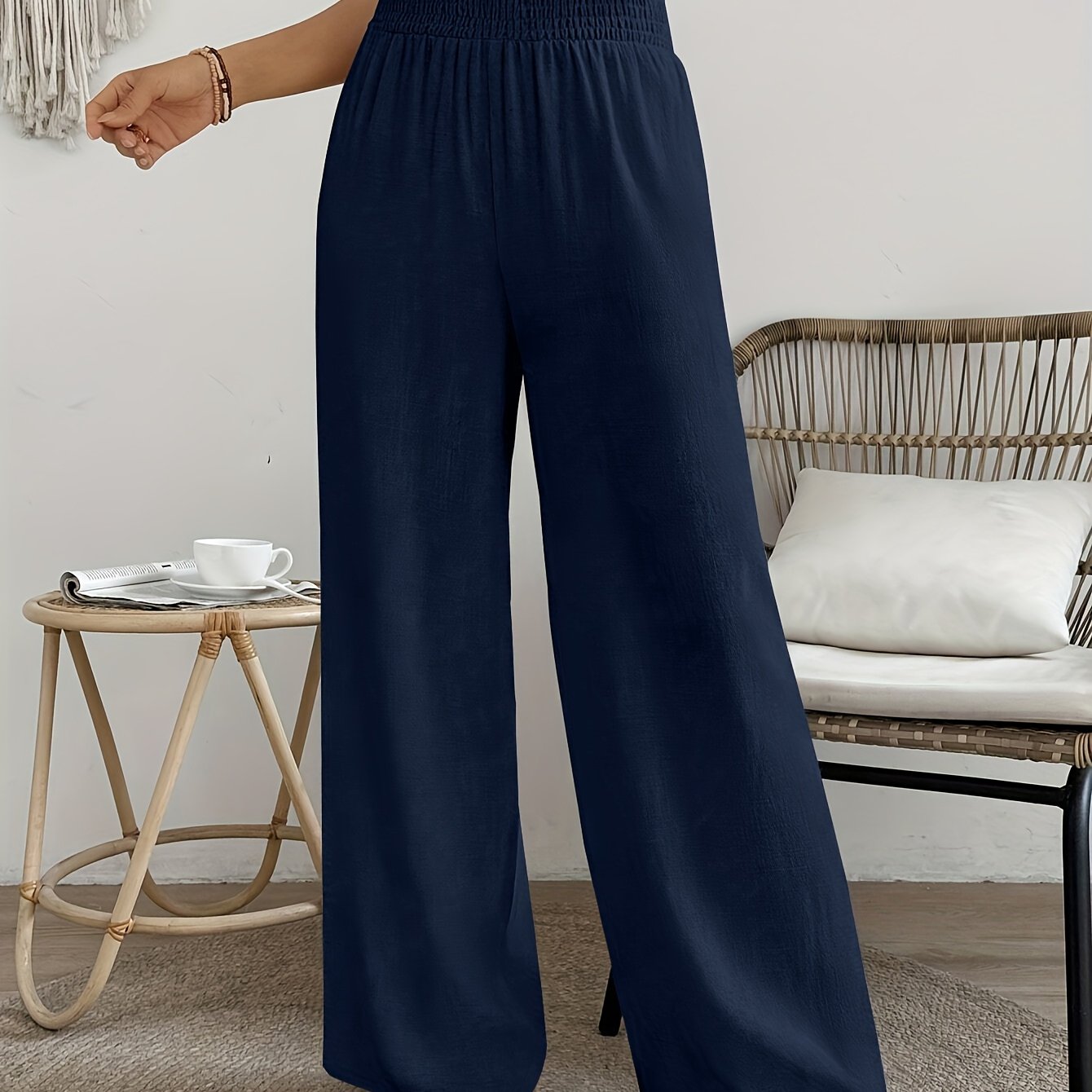 Ella | Casual Losse Broek Met Effen Kleur