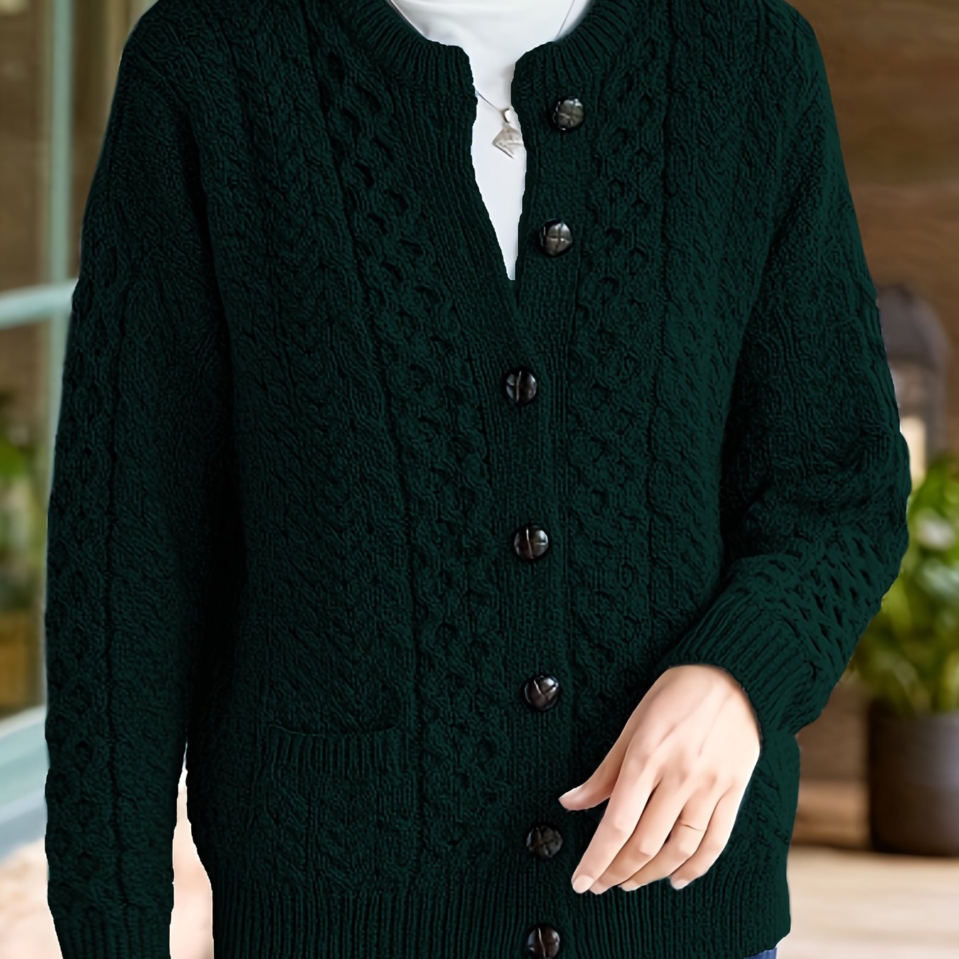 Lonneke | Geometrisch Kabelvest Met Knopen