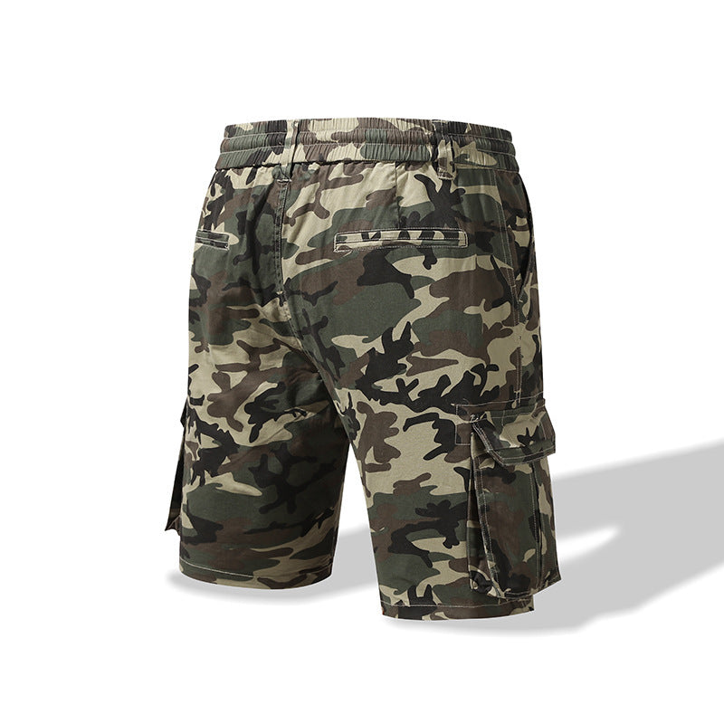 Men's Straight Casual Pants Camouflage Multi-pocket Workwear Shorts