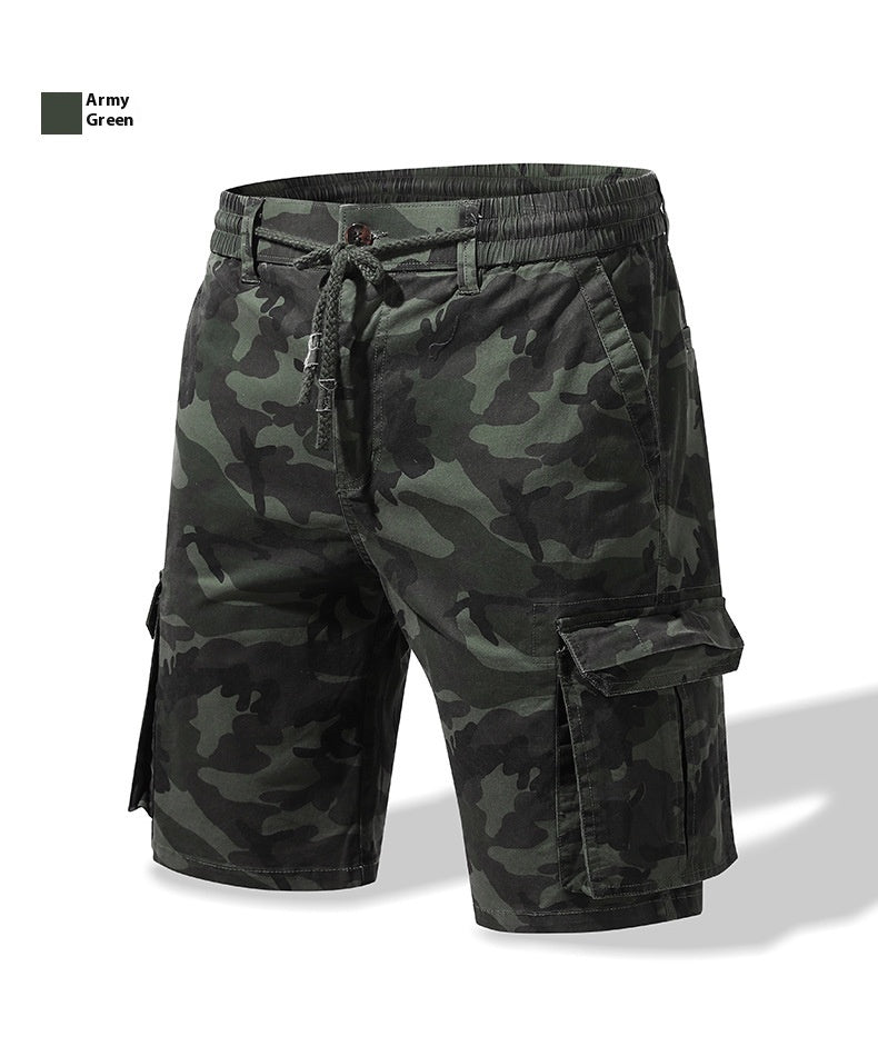 Men's Straight Casual Pants Camouflage Multi-pocket Workwear Shorts