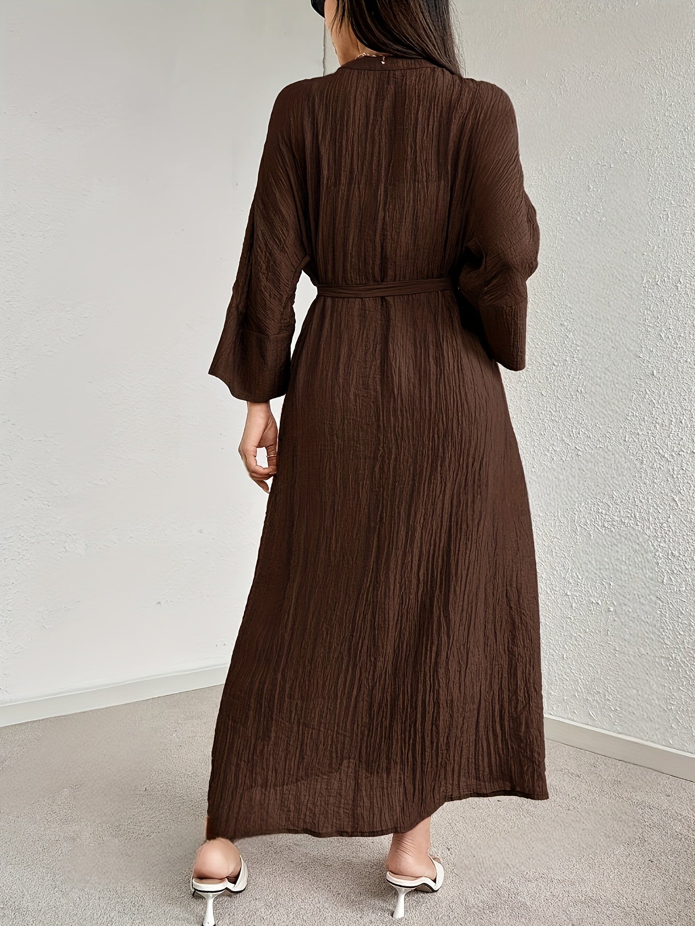 Myrthe | Effen A-Lijn Jurk Met Knoopsluiting