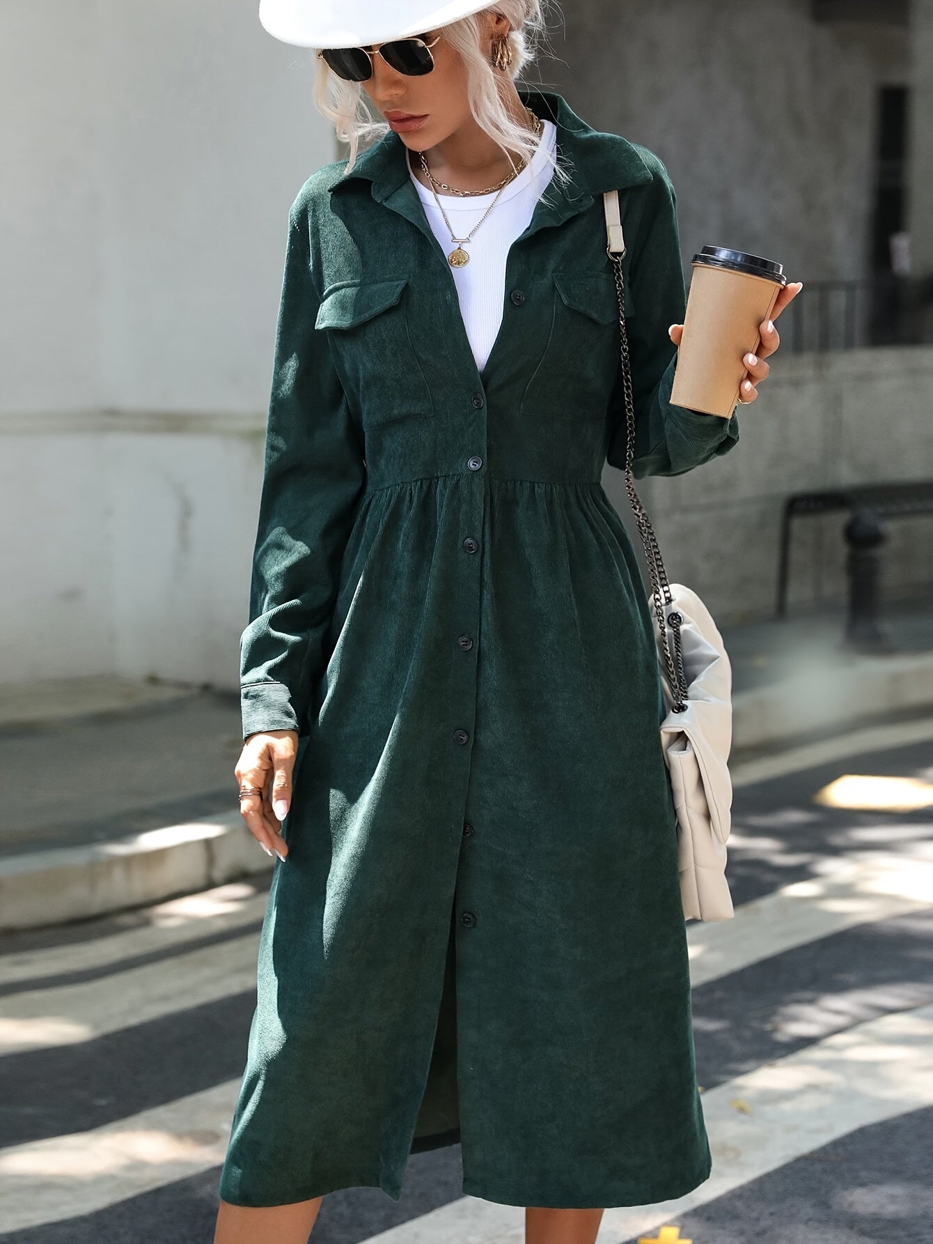 Annemieke | Effen Tuniekjurk Met Knoopsluiting