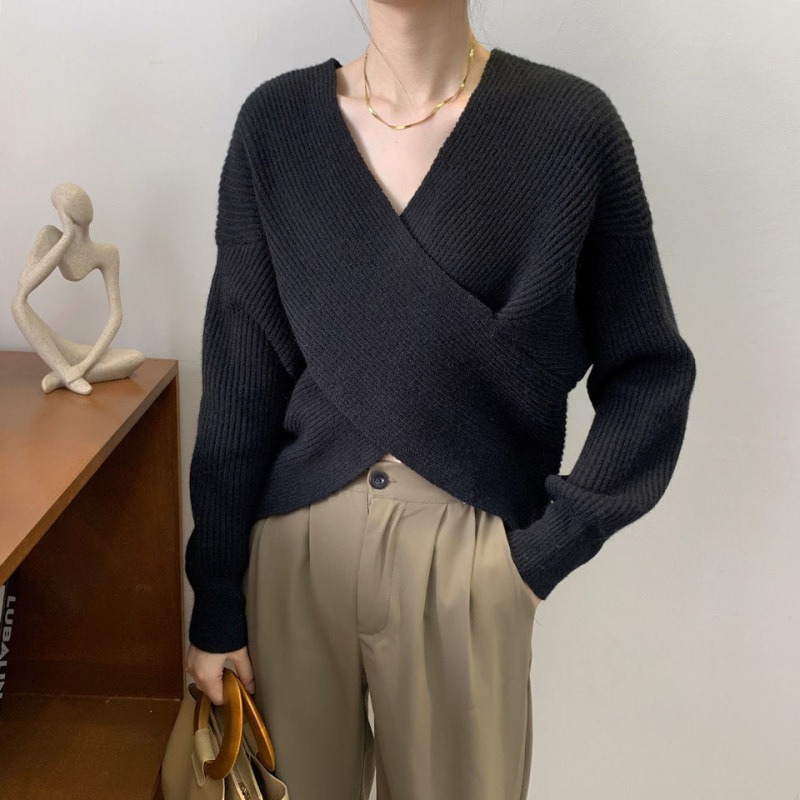 Hanna | Lange Mouw V-Neck Sweater Met Losse Pasvorm