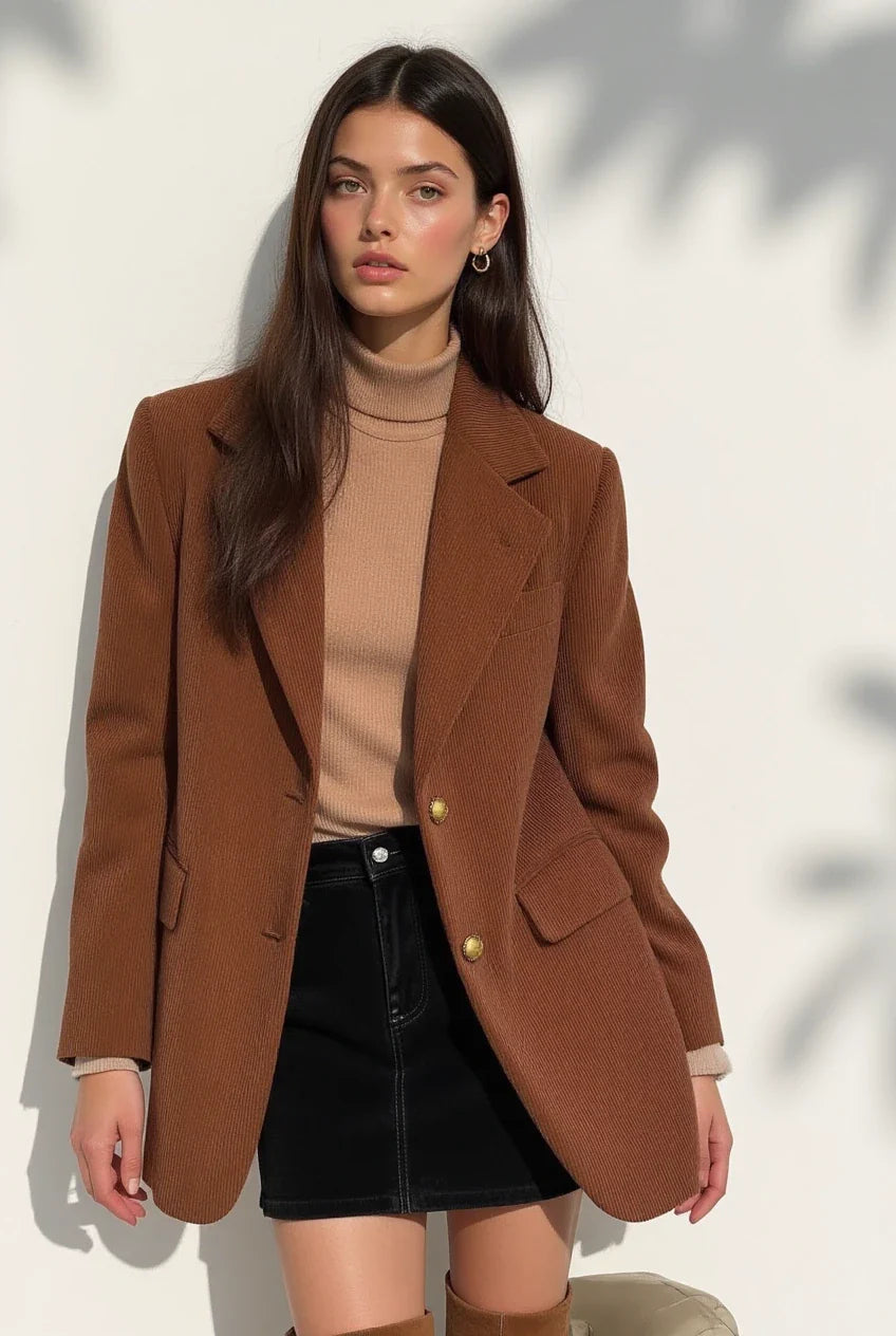 Nicole | Chic Blazer in Caramel Bruin