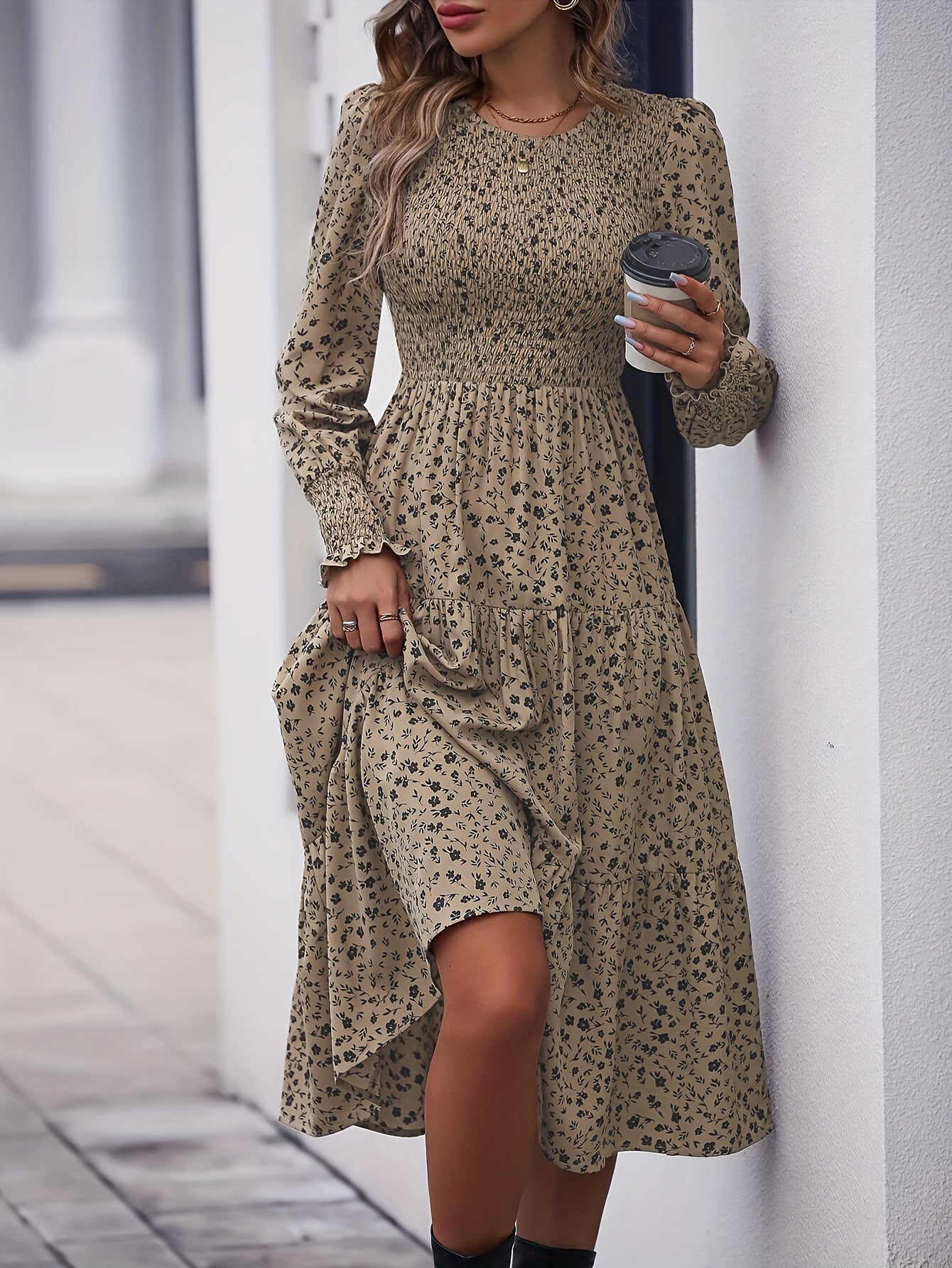 Maaike | Zomerse Jurk Met Gerimpelde Zoom