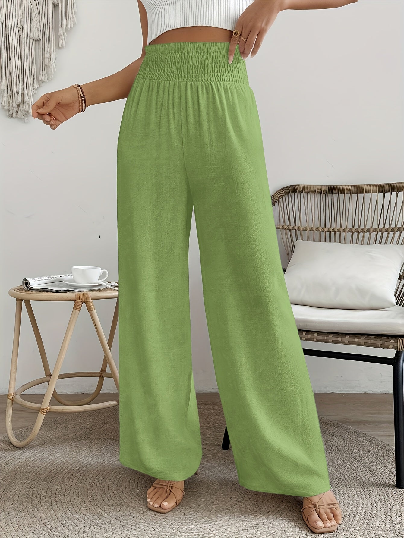 Ella | Casual Losse Broek Met Effen Kleur