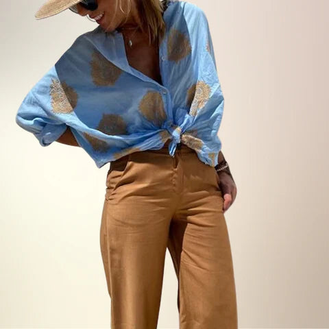 Julia | Boho-Geïnspireerde Linnen Kropblouse