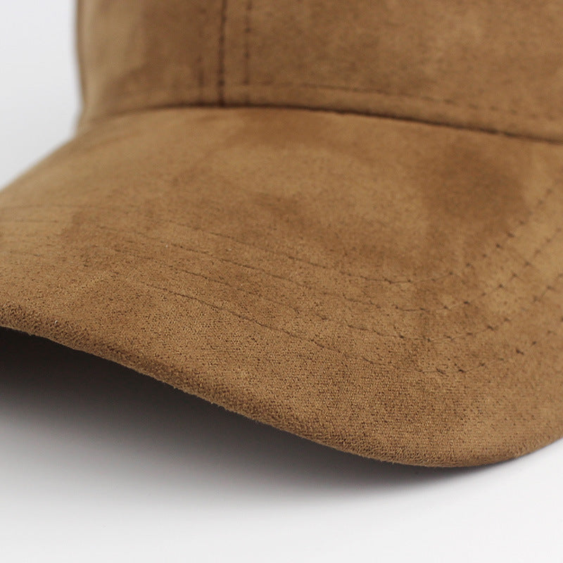 Suede Baseball Hat Solid Color Peaked Hat Black Brown Summer Sun Hat
