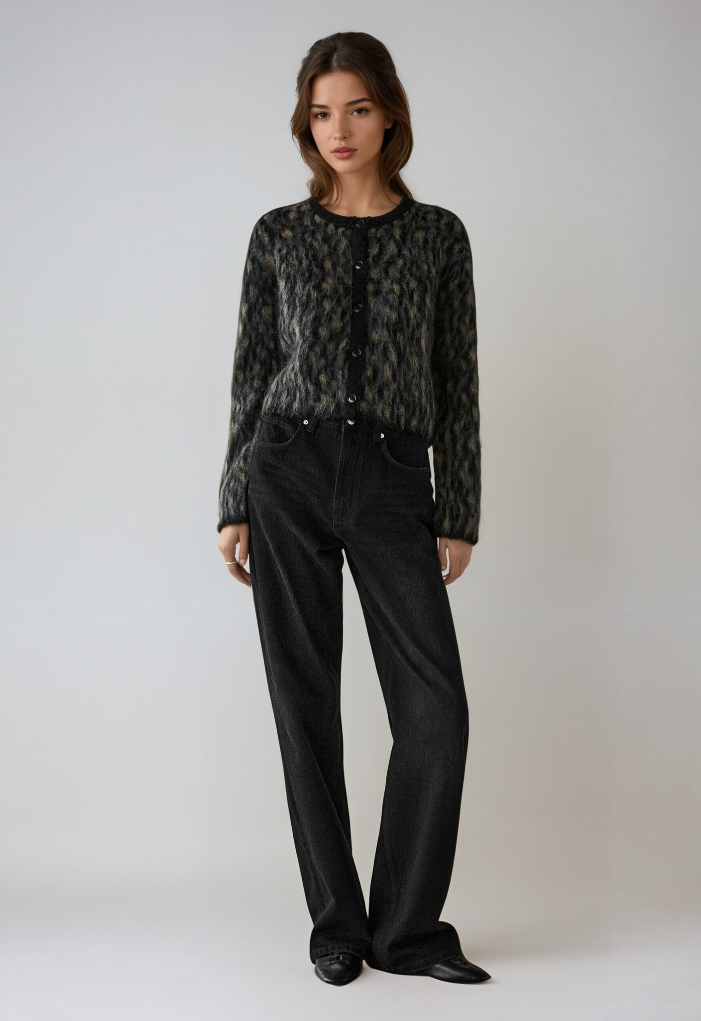 Inge | Gebreid Vest met Panterprint