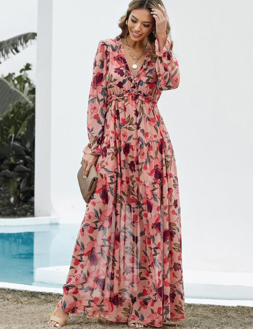 Corrie | Zomerse maxi-jurk met elegante bloemenprint