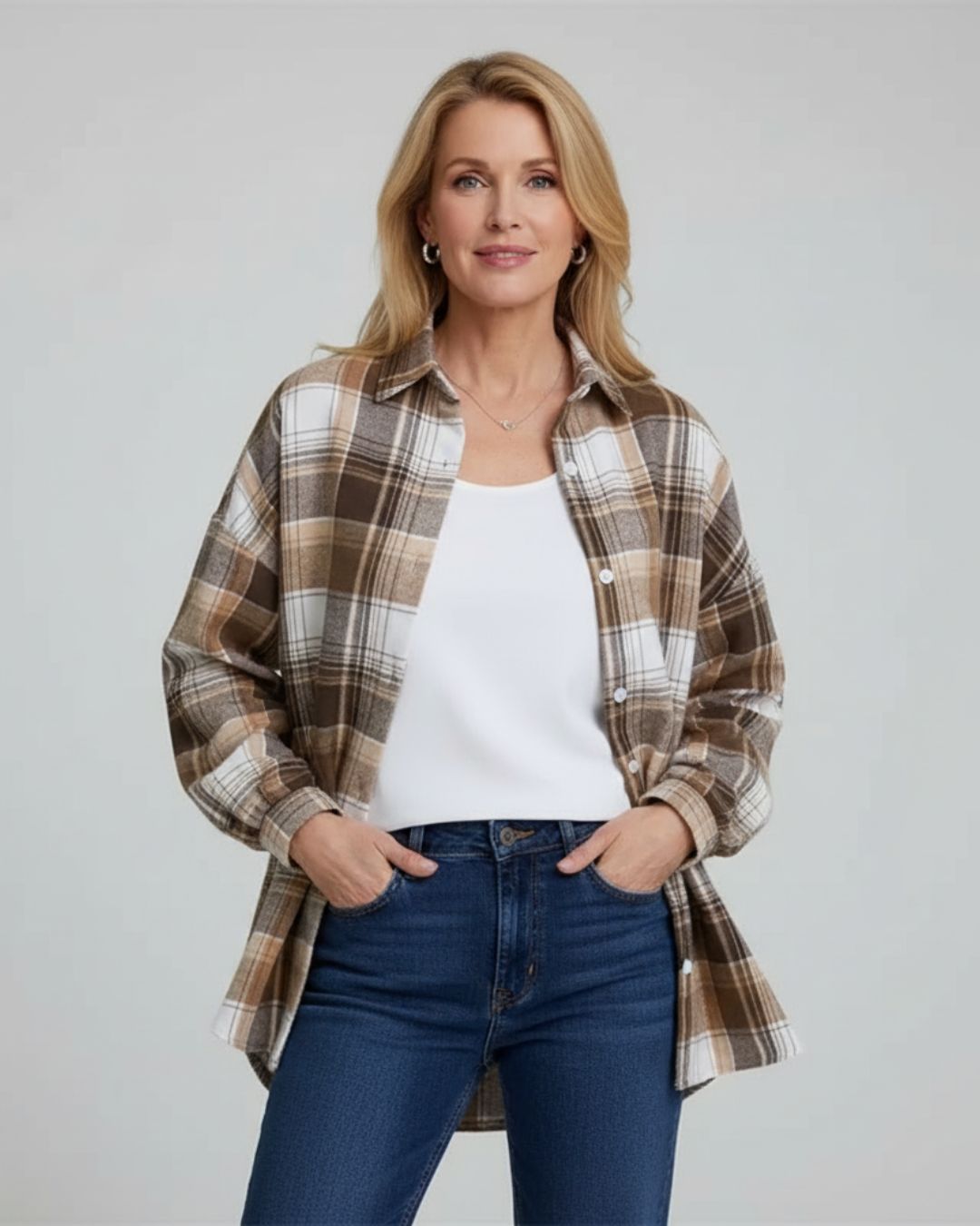 Janna | Geruit Flanellen Overhemd