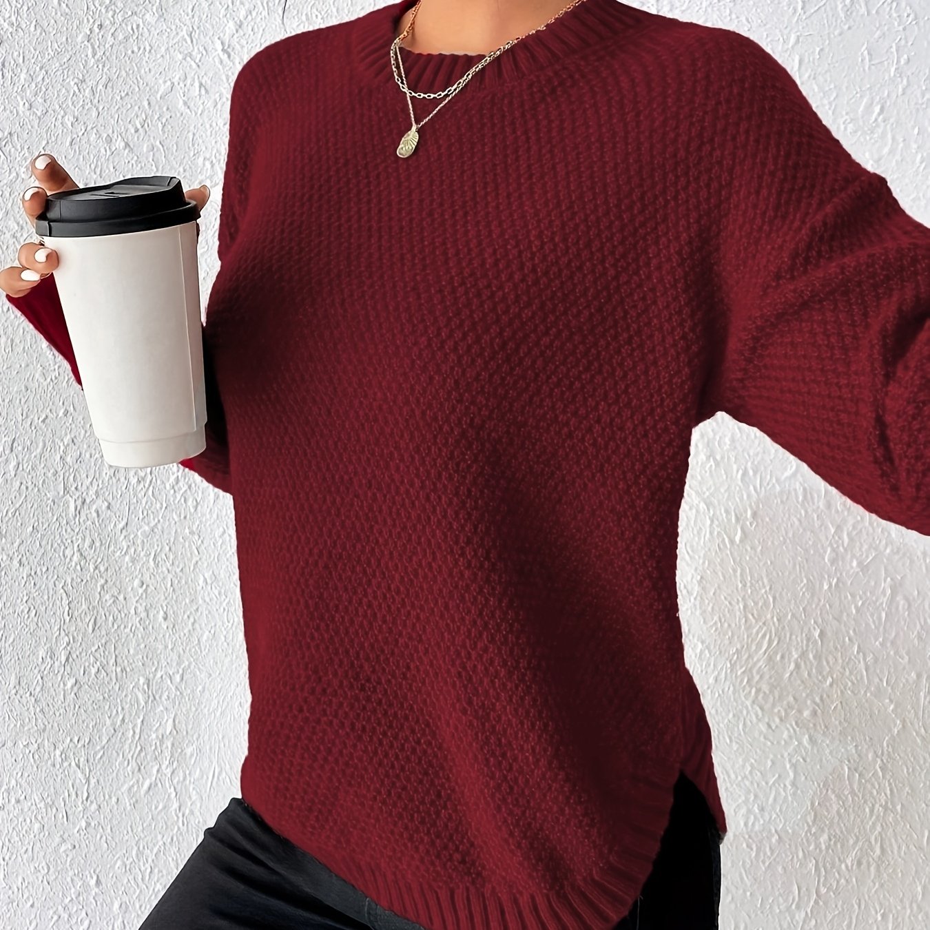 Gerrie | Elegante Gebreide Trui met Ronde Hals