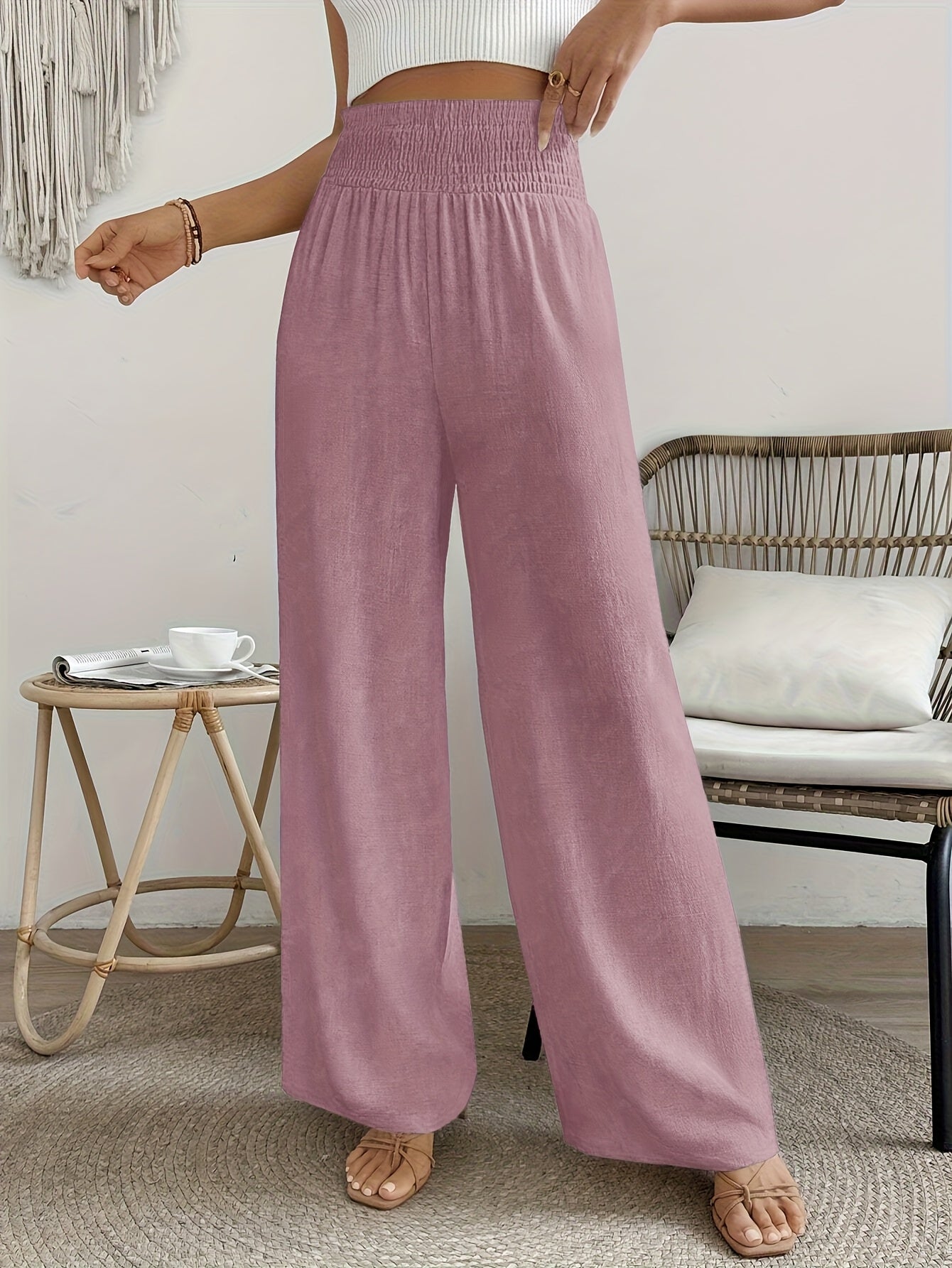 Gerarda | Elegante lange broek met hoge taille