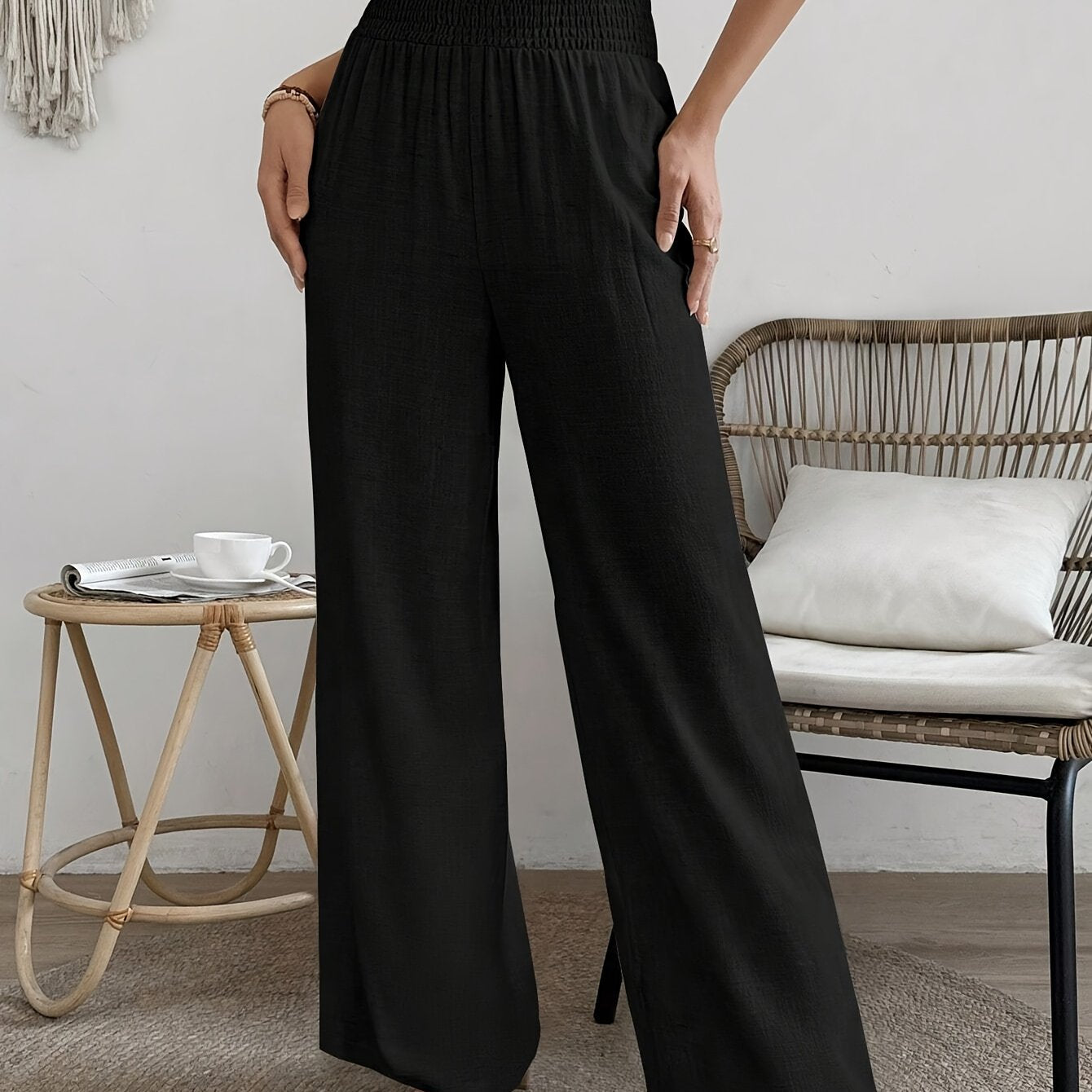 Gerarda | Elegante lange broek met hoge taille