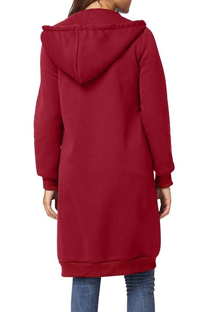 Long Fleece Zip Hoodie