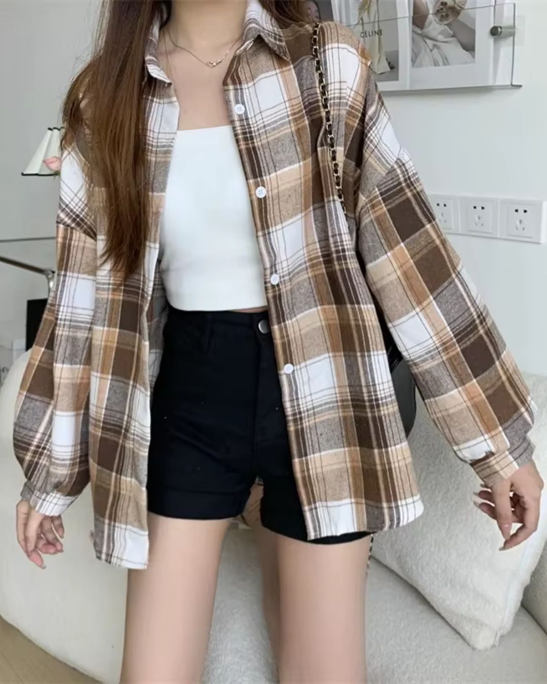 Janna | Geruit Flanellen Overhemd