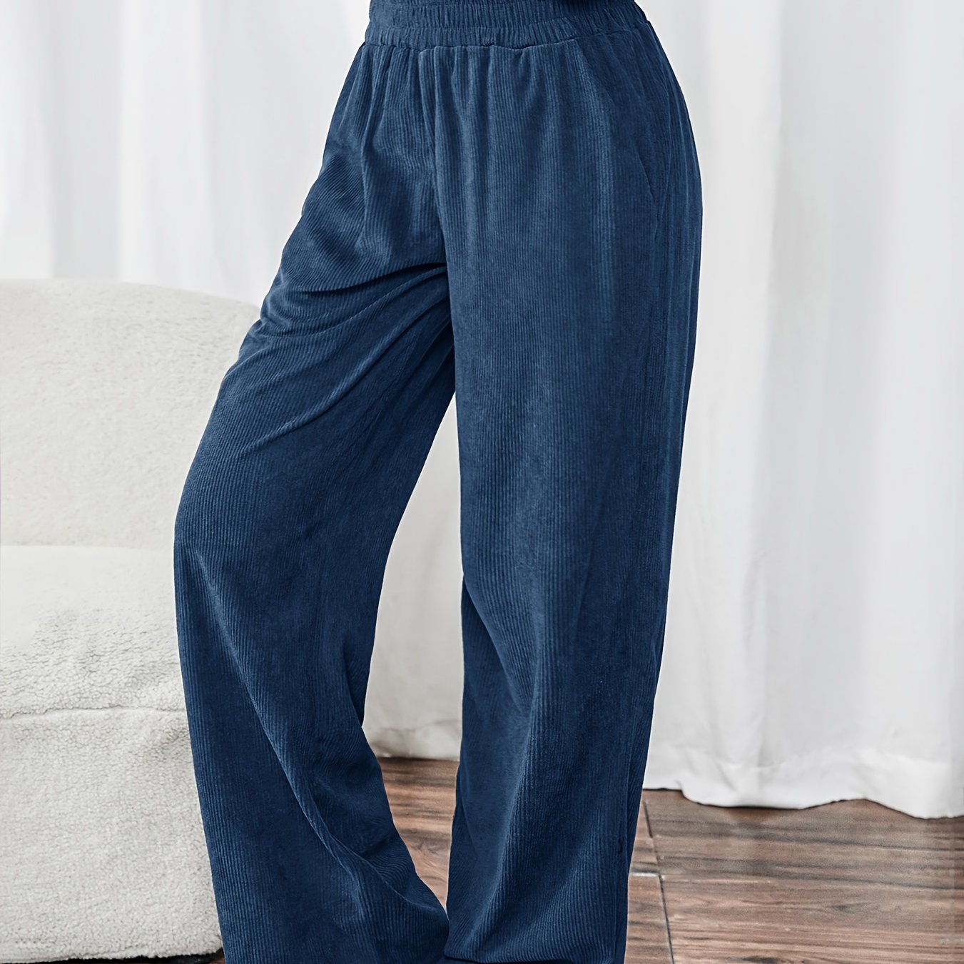 Lieve | Casual Gebreide Rechte Broek Met Zakken