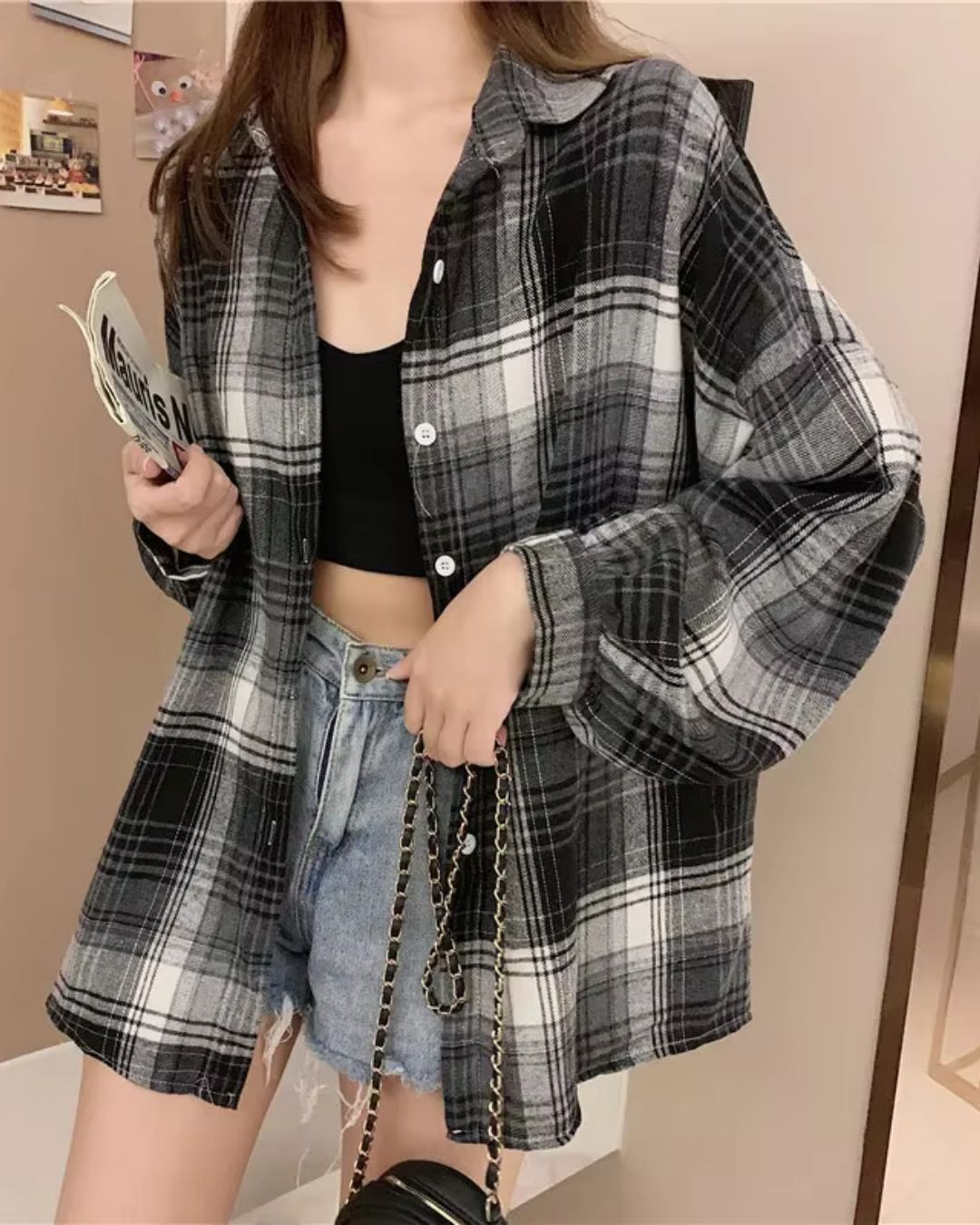 Janna | Geruit Flanellen Overhemd