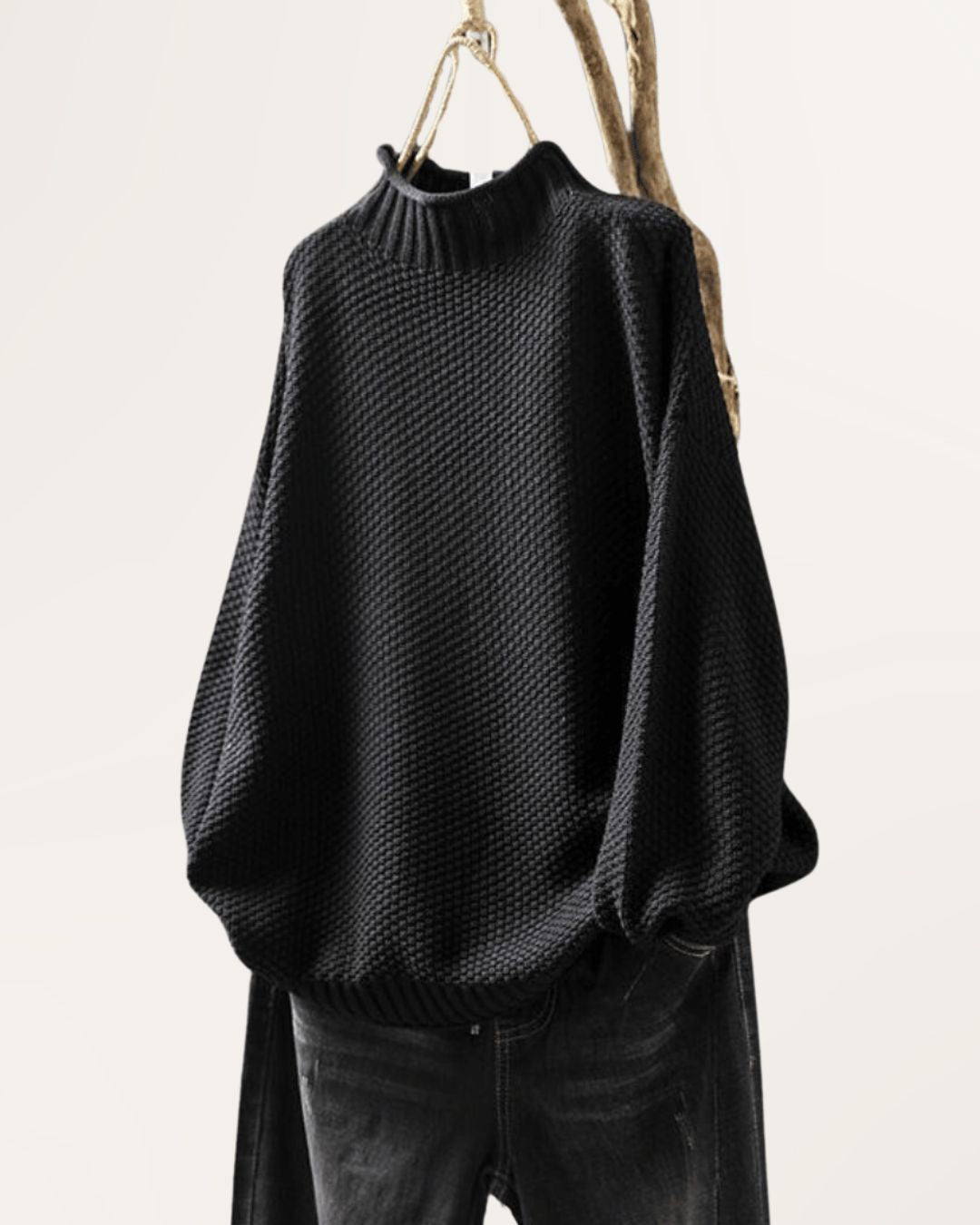 Jannie | Warme Gebreide Trui met Hoge Hals