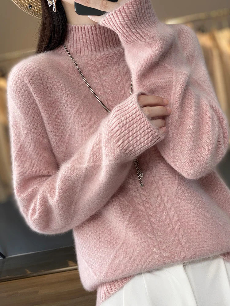 Cable Knit Turtleneck Sweater