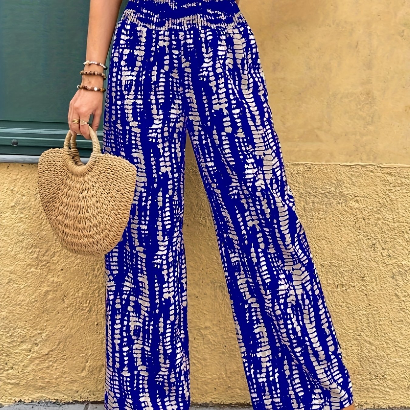 Marjan | Trendy Wijde Pijpen Broek Met Moderne Print