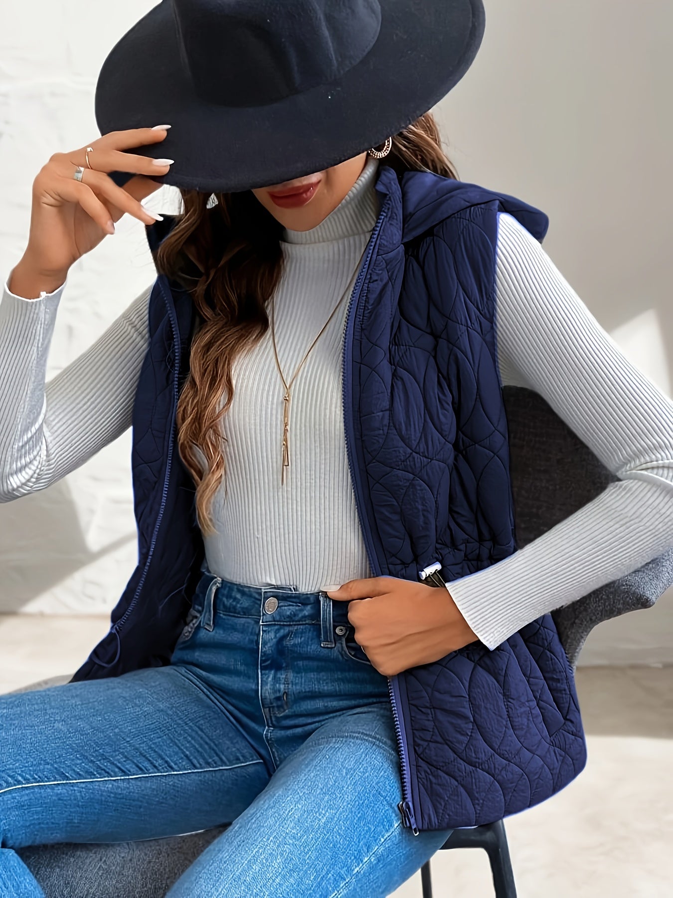 Antonia | Winter Zip Up Hooded Vest